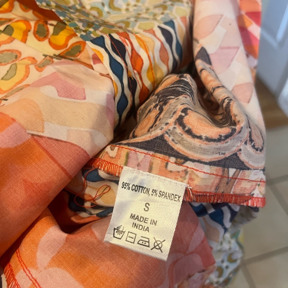 NWT Rome Multiple Patchwork Print button down dress size Small bin2 - Picture 6 of 6